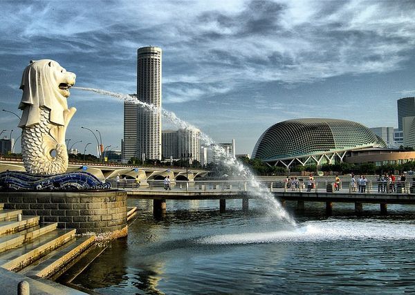 Красивейшие фонтаны мира Фонтан Мерлион (Merlion Front) в Сингапуре